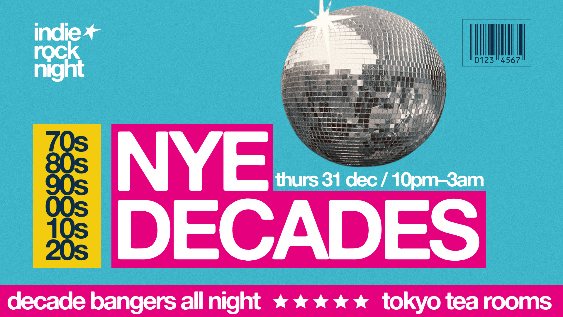 Indie Rock Night ∙ NYE DECADES | Canterbury New Years Eve Party
