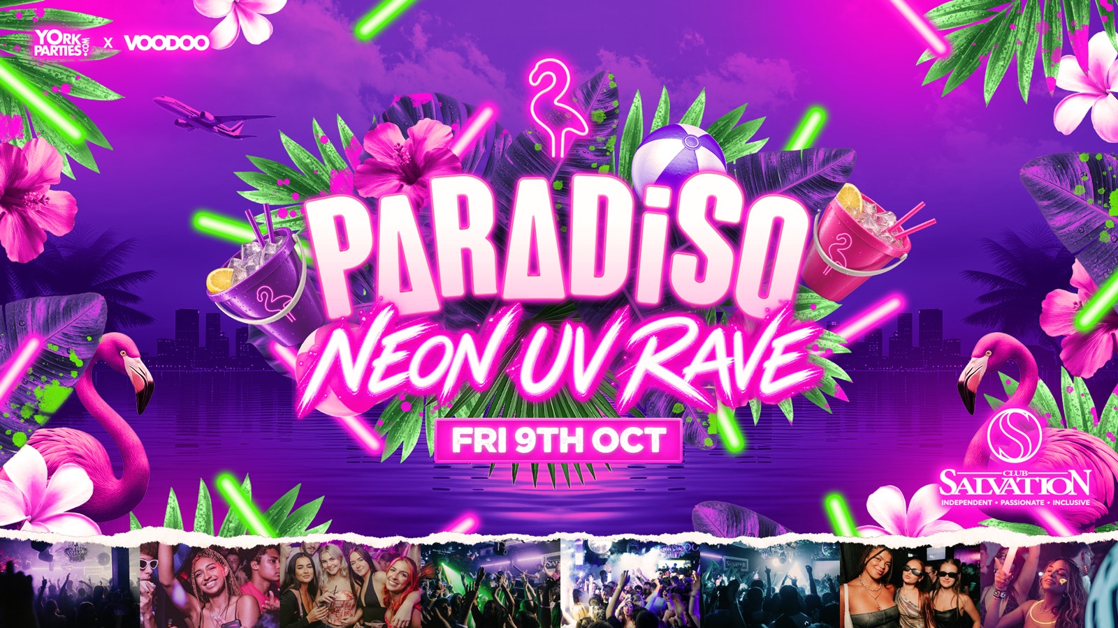PARADISO FRIDAYS Neon UV Rave ✨🎆🦩