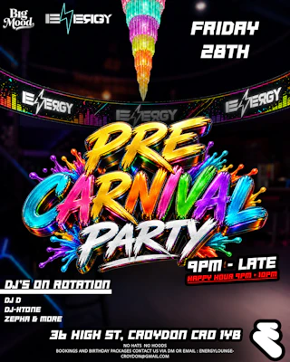 pre carnival pre | charged up fridays