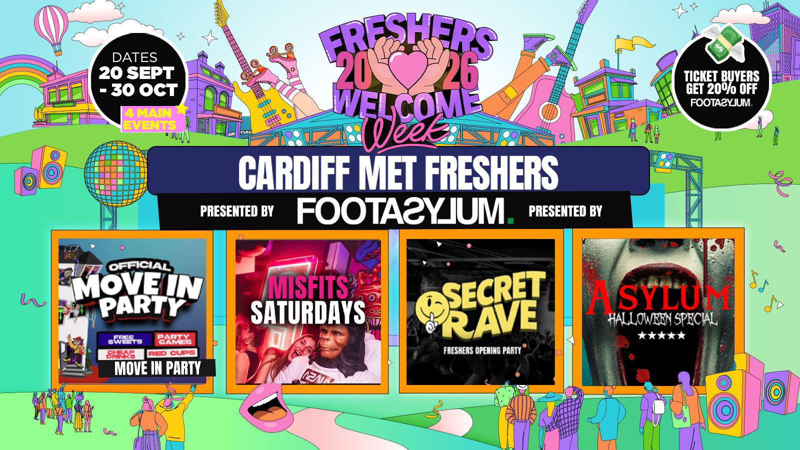 Cardiff Met Freshers Welcome Week 2026 🎓 – Presented by FOOTASYLUM – UK Largest Freshers Events – Sold Out 10 Years Running 🏆