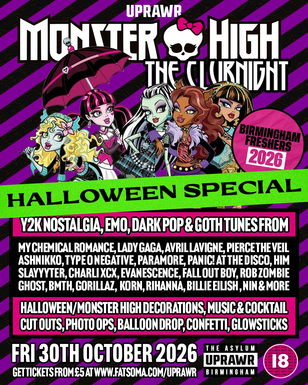 Monster High HALLOWEEN 🧛🏻‍♀️ Friday 30th October 2026 🎃 UPRAWR Birmingham
