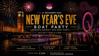 New Year’s Eve London 2026/27 | Fireworks View Thames Boat Party