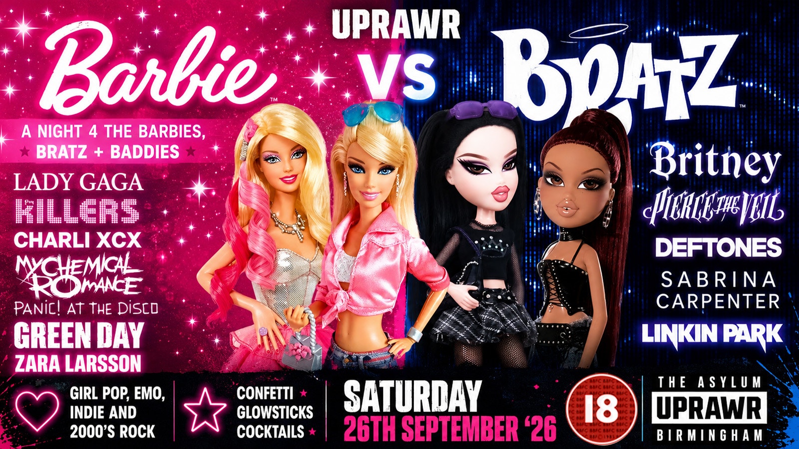UPRAWR: Barbie vs Bratz Clubnight!