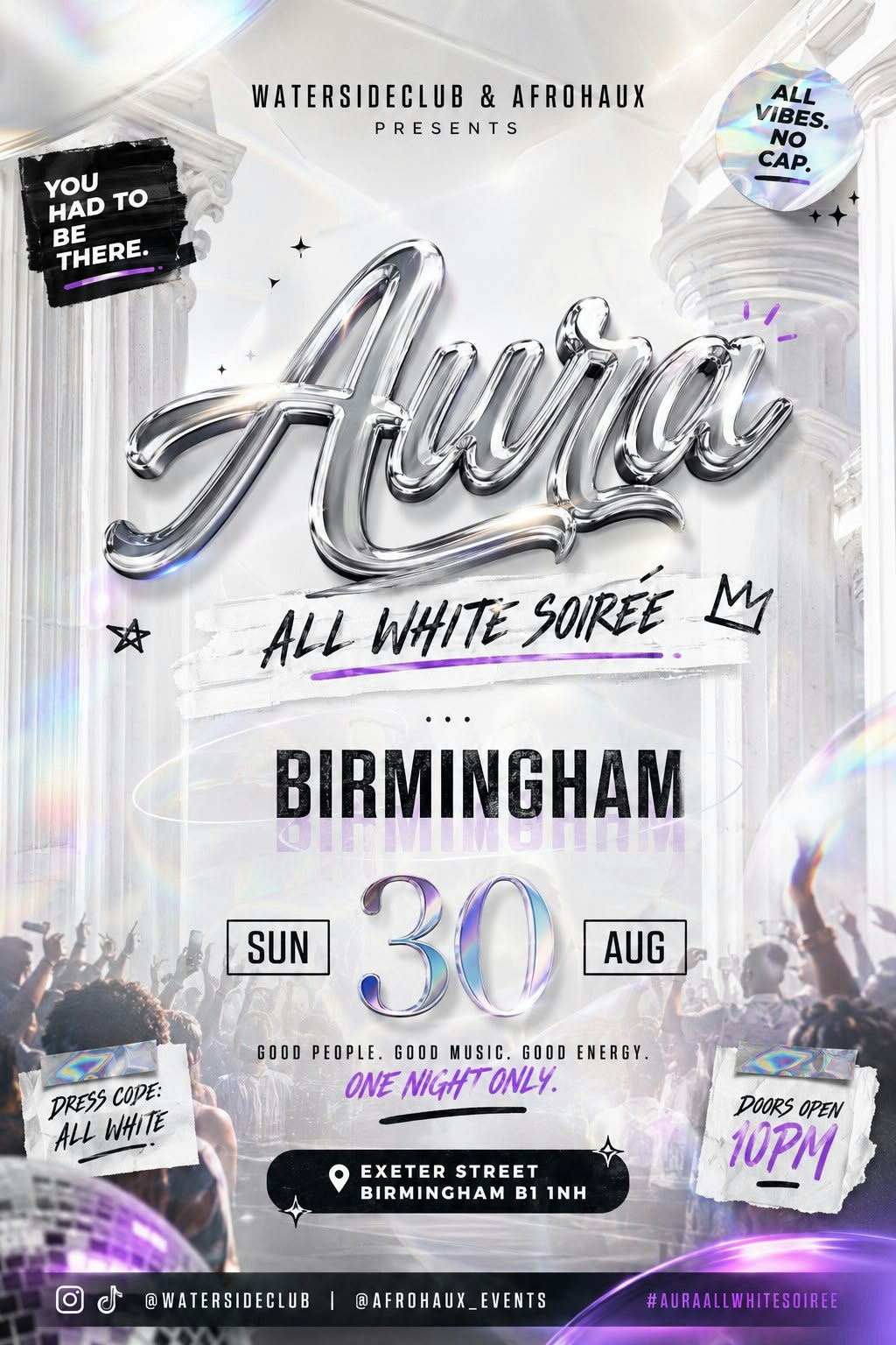 Aura All White Soiree Bank Holiday Special Sunday
