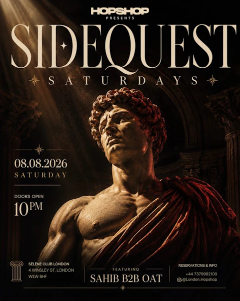 HOPSHOP PRESENTS : SIDEQUESTS SATURDAY 08/08