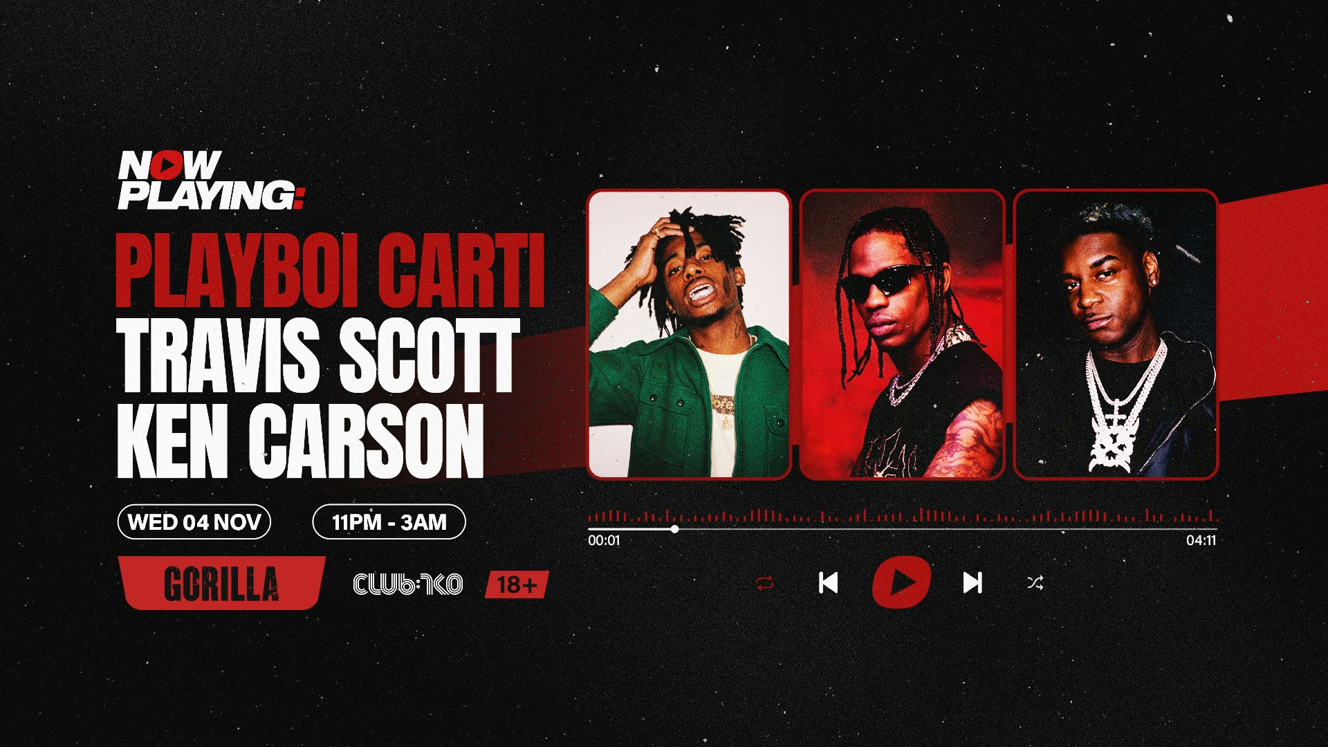 NOW PLAYING: Playboi Carti, Travis Scott & Ken Carson