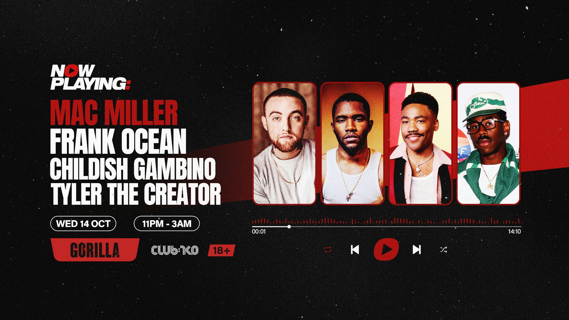 NOW PLAYING: Mac Miller, Childish Gambino, Tyler, The Creator & Frank Ocean