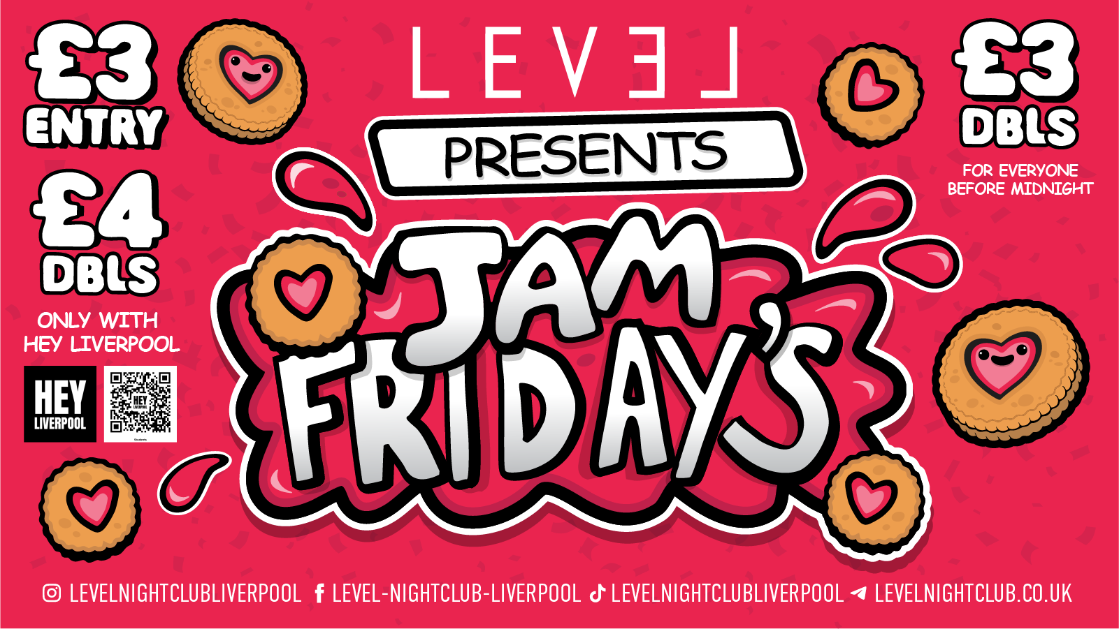 JAM FRESHERS FRIDAYS -£3 DOUBLES BEFORE MIDNIGHT £4 DOUBLES AFTER  LIVERPOOL
