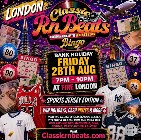 Classic RnBeats Old School Bingo Fri 28th Aug