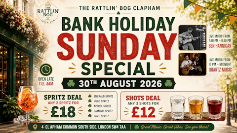 Bank Holiday Sunday Special | Live Music & Drinks Deals