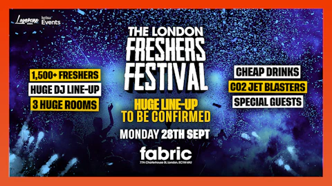 THE KCL FRESHERS FESTIVAL @ FABRIC! HUGE SURPRISE ARTIST 👀 + 15 DJS 🎉 KCL FRESHERS WEEK 2026