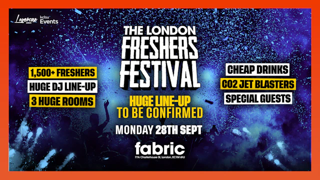 THE KCL FRESHERS FESTIVAL @ FABRIC! HUGE SURPRISE ARTIST 👀 + 15 DJS 🎉 KCL FRESHERS WEEK 2026