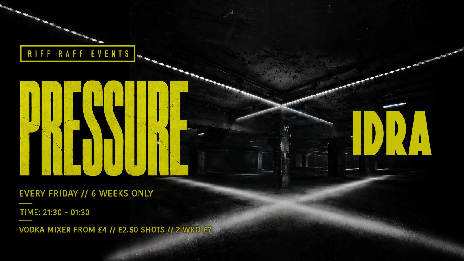 PRESSURE @ IDRA ⚙️ 6 WEEKS ONLY! ⚠️ TICKETS SELLING FAST!
