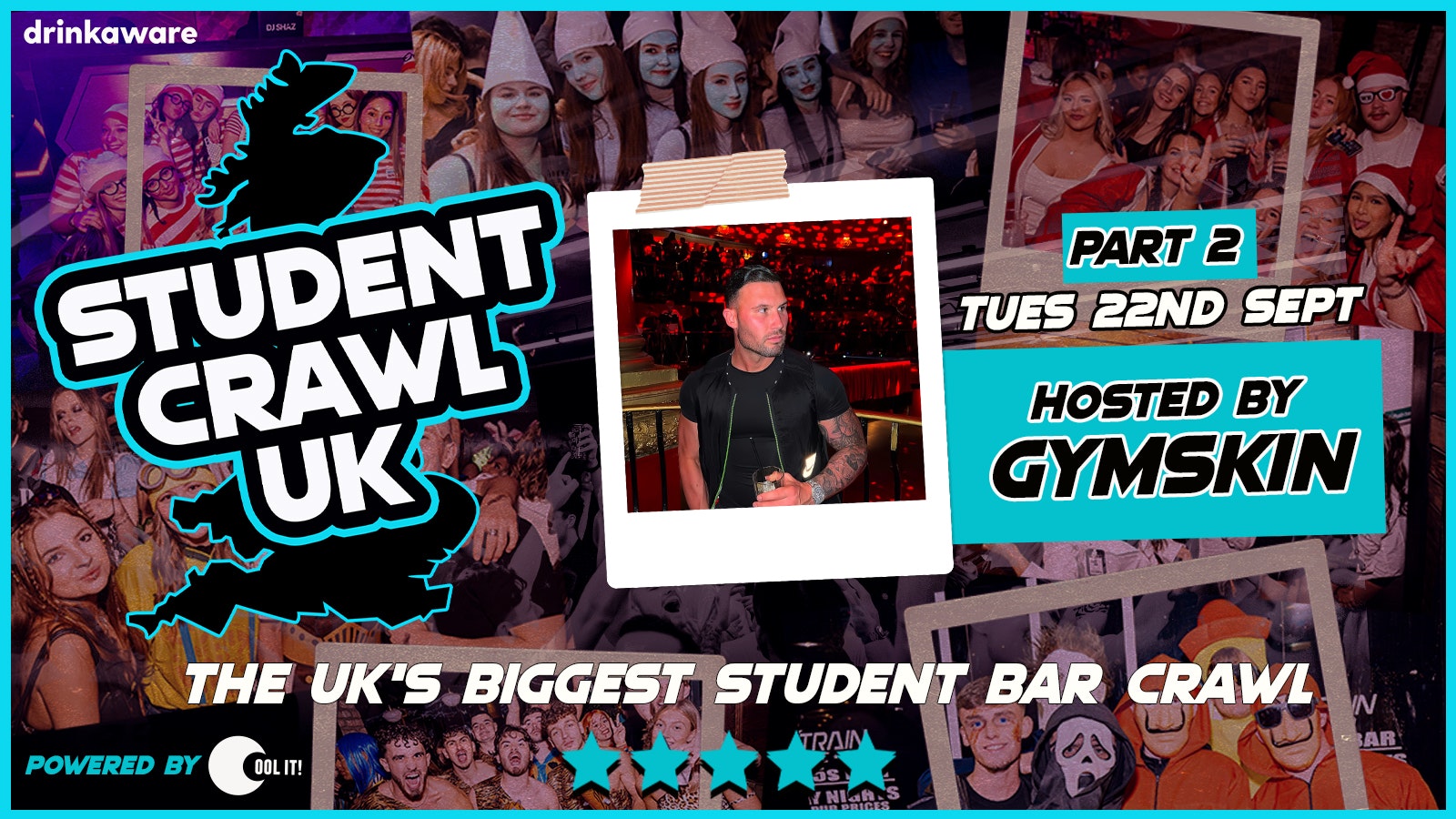 STUDENT CRAWL 2026 – PART 2️⃣ 🍻👕  HOSTED BY GYMSKIN- THE UK’S BIGGEST BAR CRAWL – FREE BAR CRAWL T SHIRT INCLUDED – LIVERPOOL’S BEST BARS CLUBS 🎉🔥