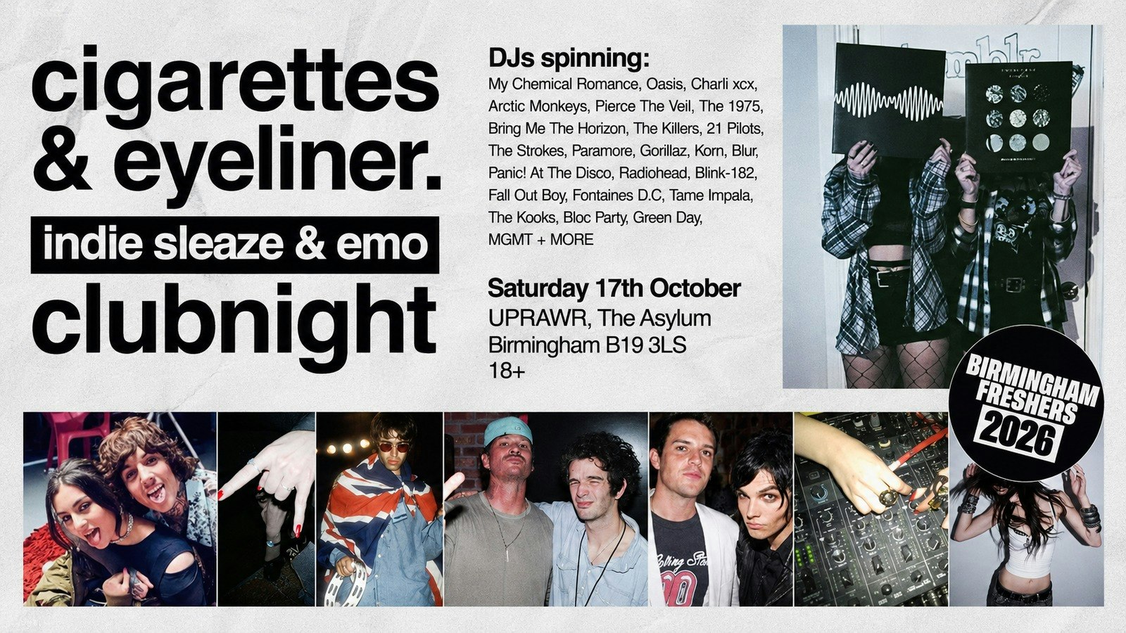 Cigarettes and Eyeliner 🖤 Indie Sleaze & Emo Clubnight ✨ Freshers 2026 🪩