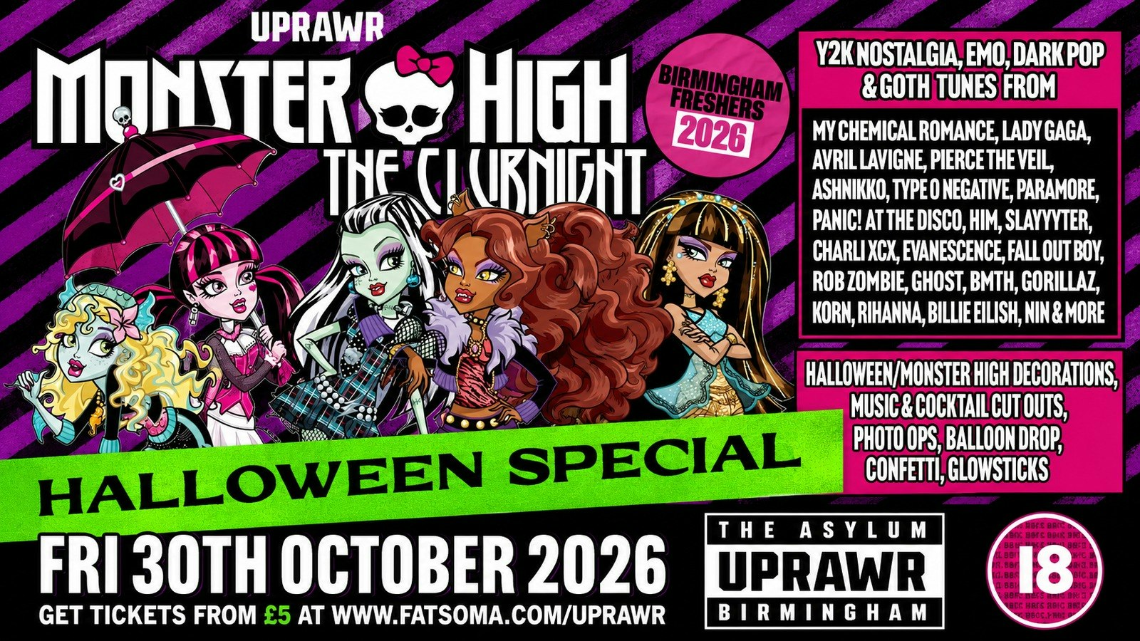 Monster High Halloween Ball 🧛🏻‍♀️ Friday 30th October 2026 🎃 UPRAWR Birmingham