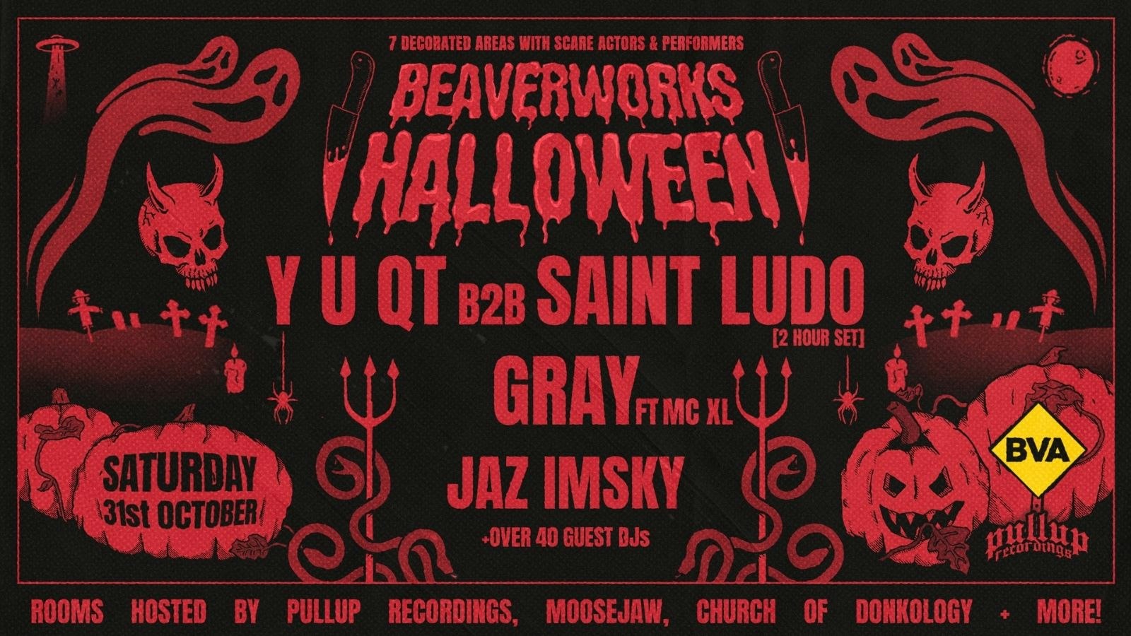 Beaver Works Halloween w/ Y U QT b2b Saint Ludo, Gray + more