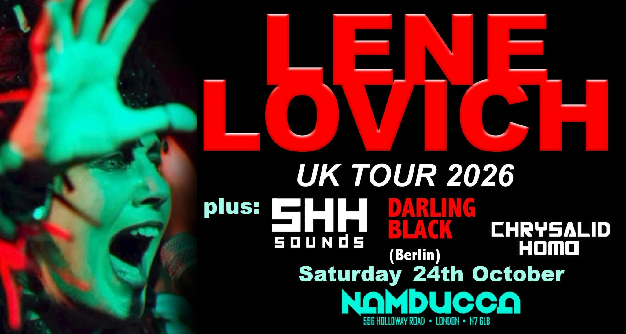 LENE LOVICH + SHH SOUND + DARLING BLACK (Berlin) & CHRYSALID HOMO – LONDON