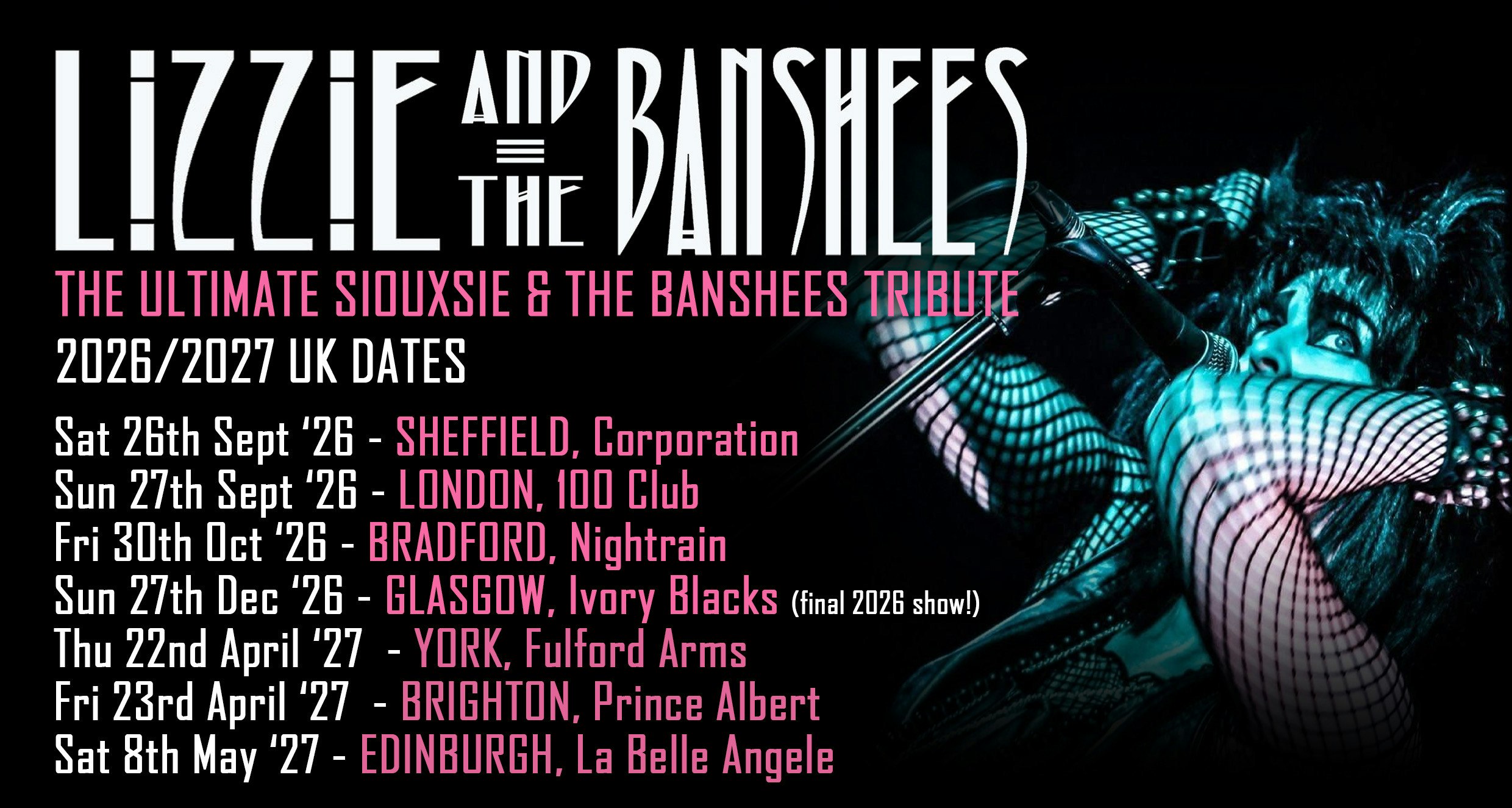 LIZZIE & THE BANSHEES (Siouxsie & The Banshees Tribute)  Plus Support