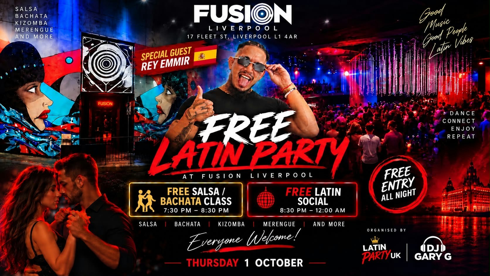 Free Latin Party – Salsa and Bachata Social Liverpool –  Every Thursday at Fusion