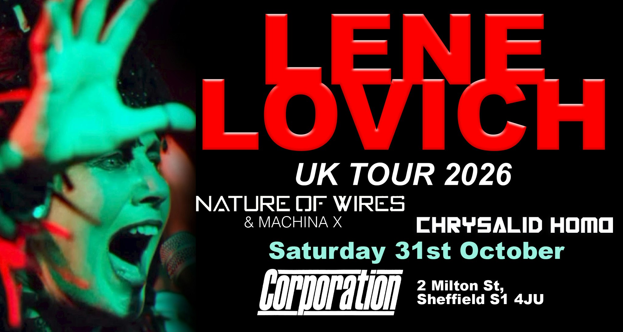 LENE LOVICH + NATURE OF WIRES & MACHINA X + CHRYSALID HOMO – SHEFFIELD