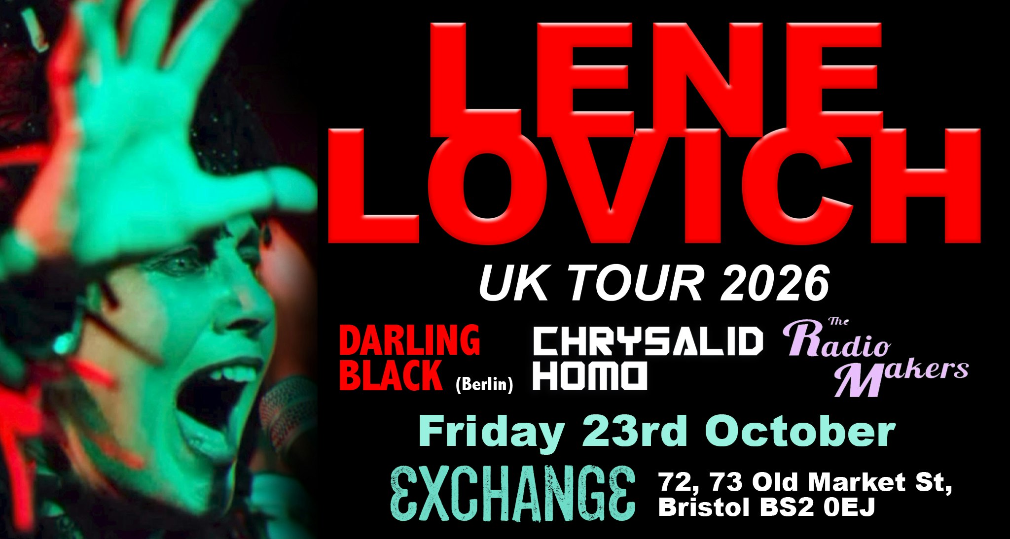 LENE LOVICH + DARLING BLACK (Berlin) + CHRYSALID HOMO & THE RADIO MAKERS- BRISTOL