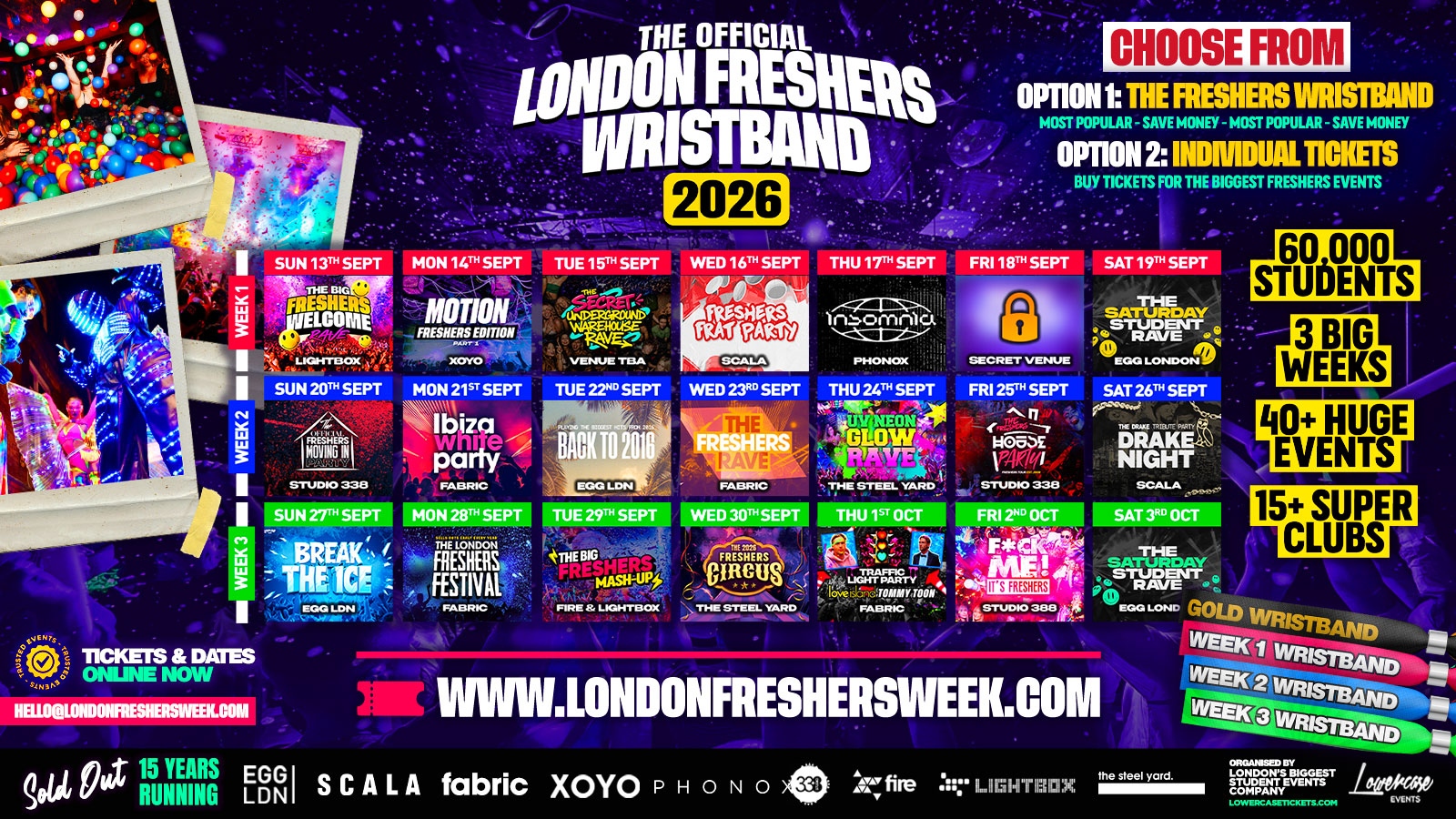 THE OFFICIAL LONDON FRESHERS WRISTBAND 2026 🔥 SOLD OUT THE LAST 15 YEARS ⚠️
