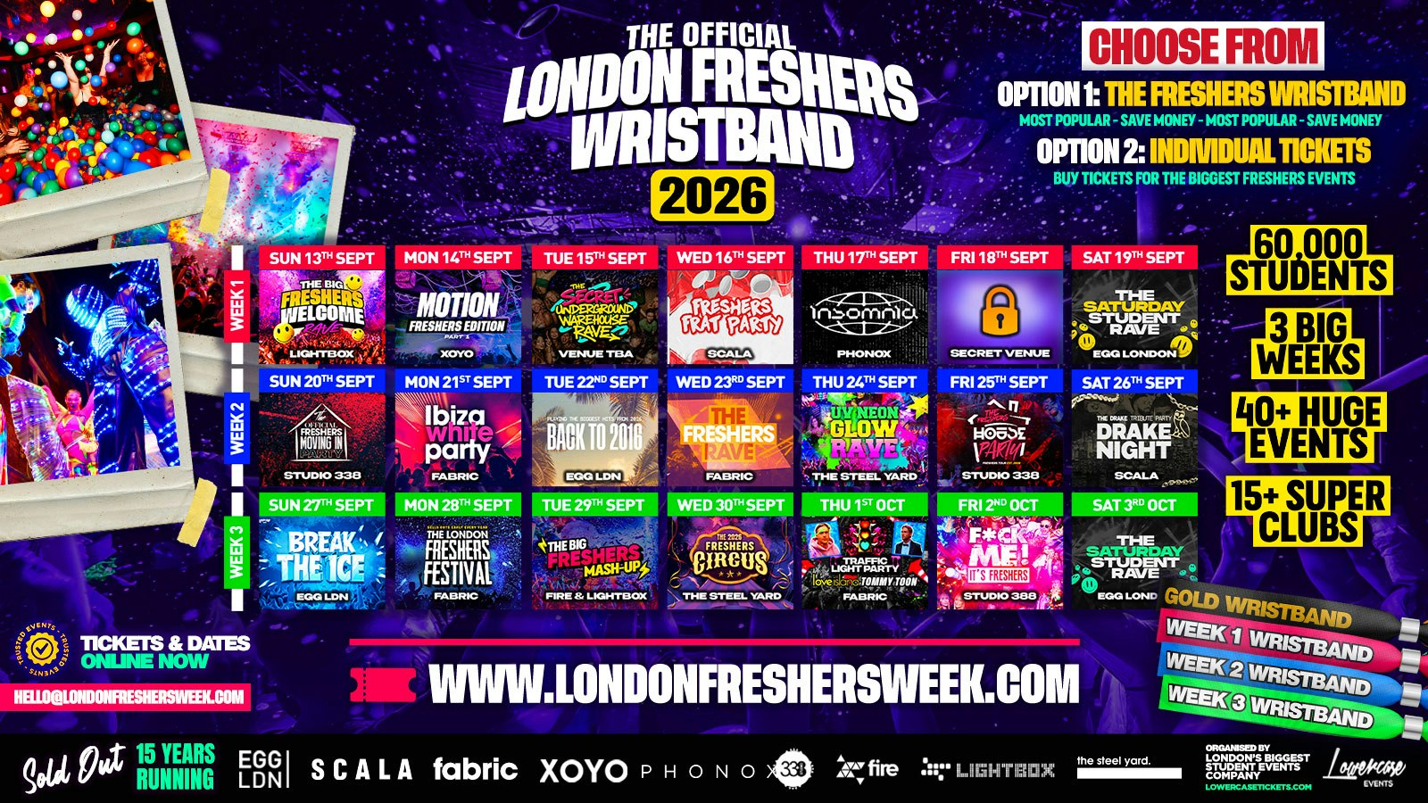 THE OFFICIAL LONDON FRESHERS WRISTBAND 2026 🔥 SOLD OUT THE LAST 15 YEARS ⚠️