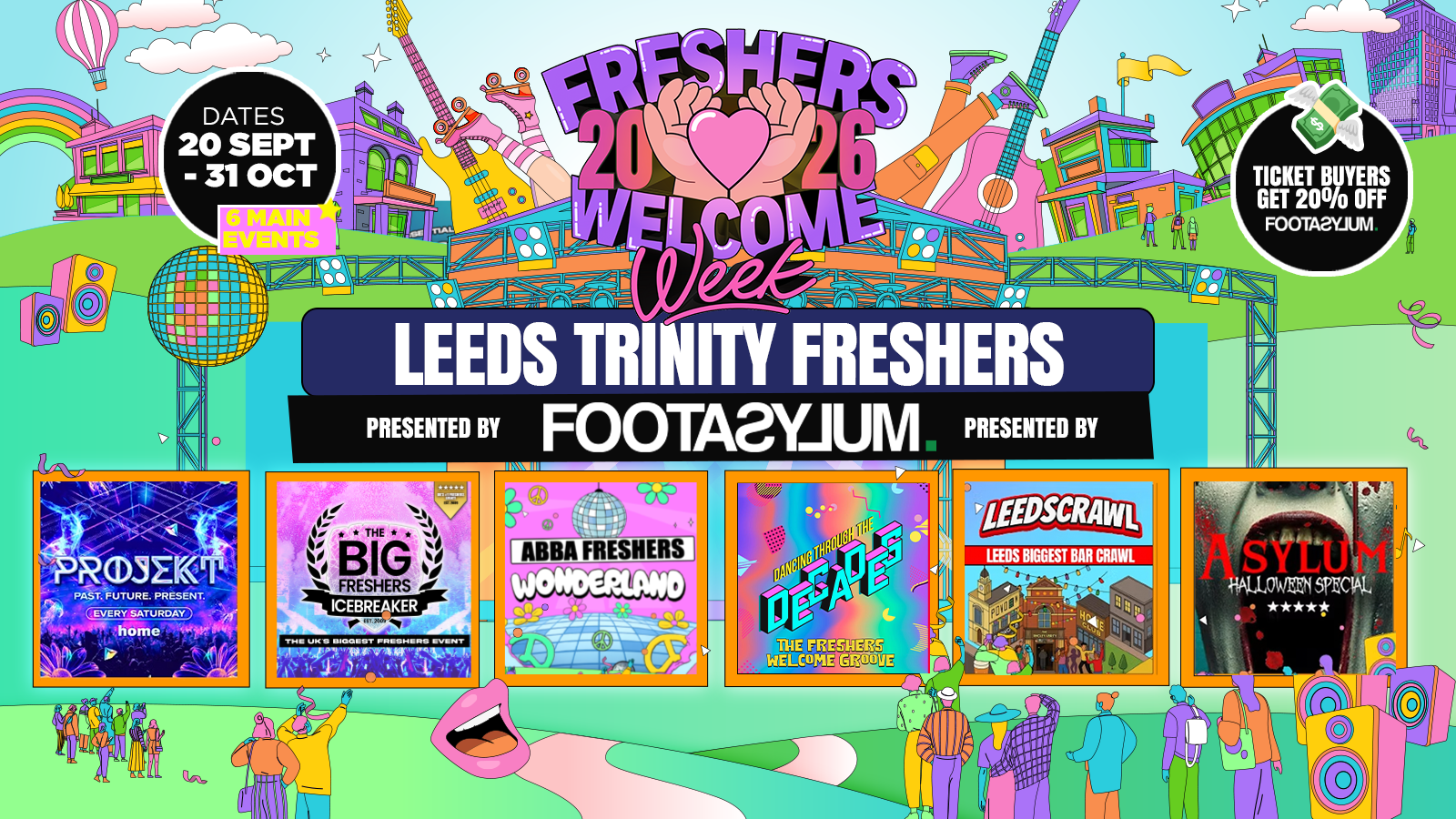 ⚠️DISCOUNTED REST OF WEEK WRISTBAND ⚠️ Leeds Trinity Freshers Welcome Week 2026 🎓 – Presented by FOOTASYLUM – UK Largest Freshers Events- Sold Out 10 Years Running 🏆