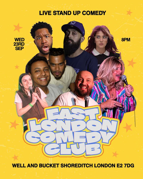 East London Comedy Club | Live Stand-Up Comedy — Wed 23 Sept, Shoreditch & Bethnal Green