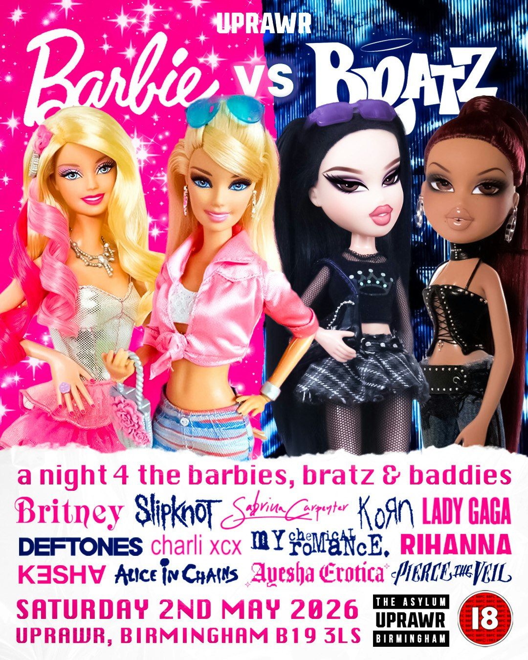 UPRAWR: Barbie vs Bratz Clubnight!