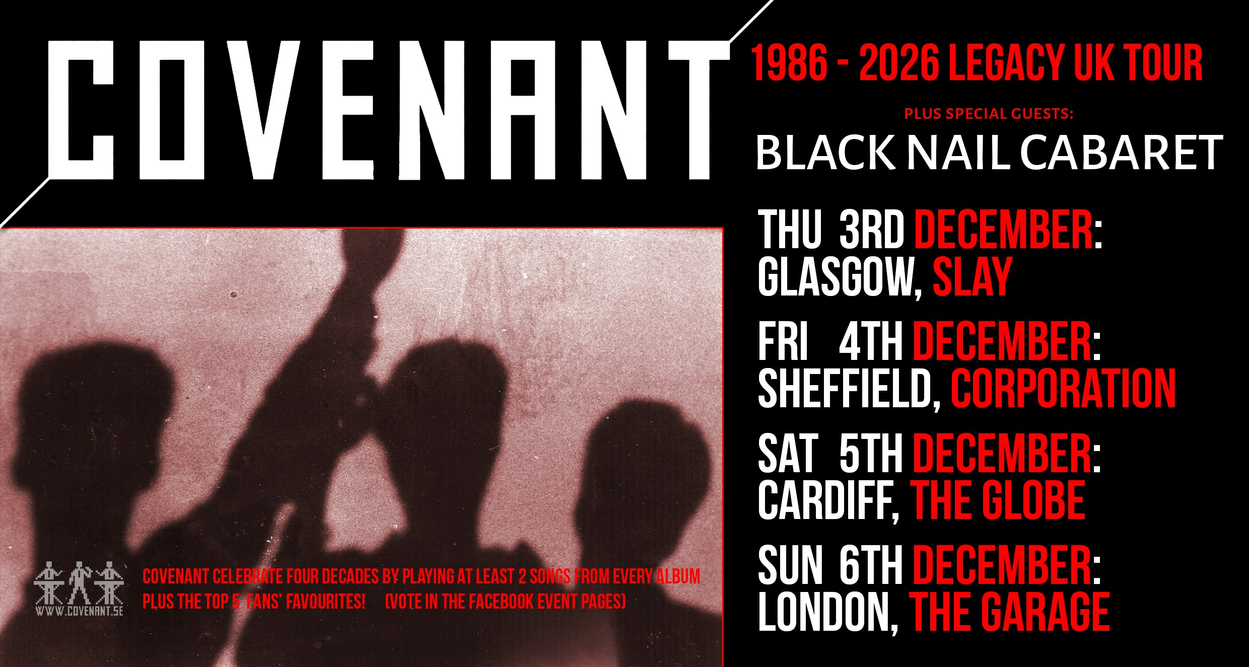 COVENANT 1986-2026 Legacy Tour + Special Guests BLACK NAIL CABARET