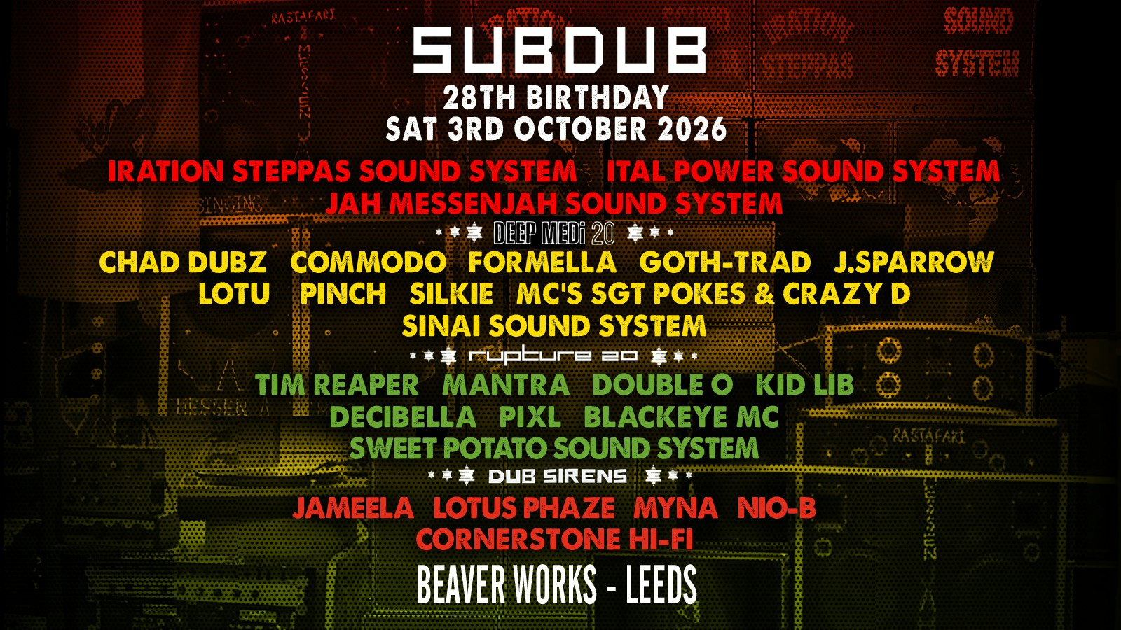 Subdub : Leeds – 28th Birthday