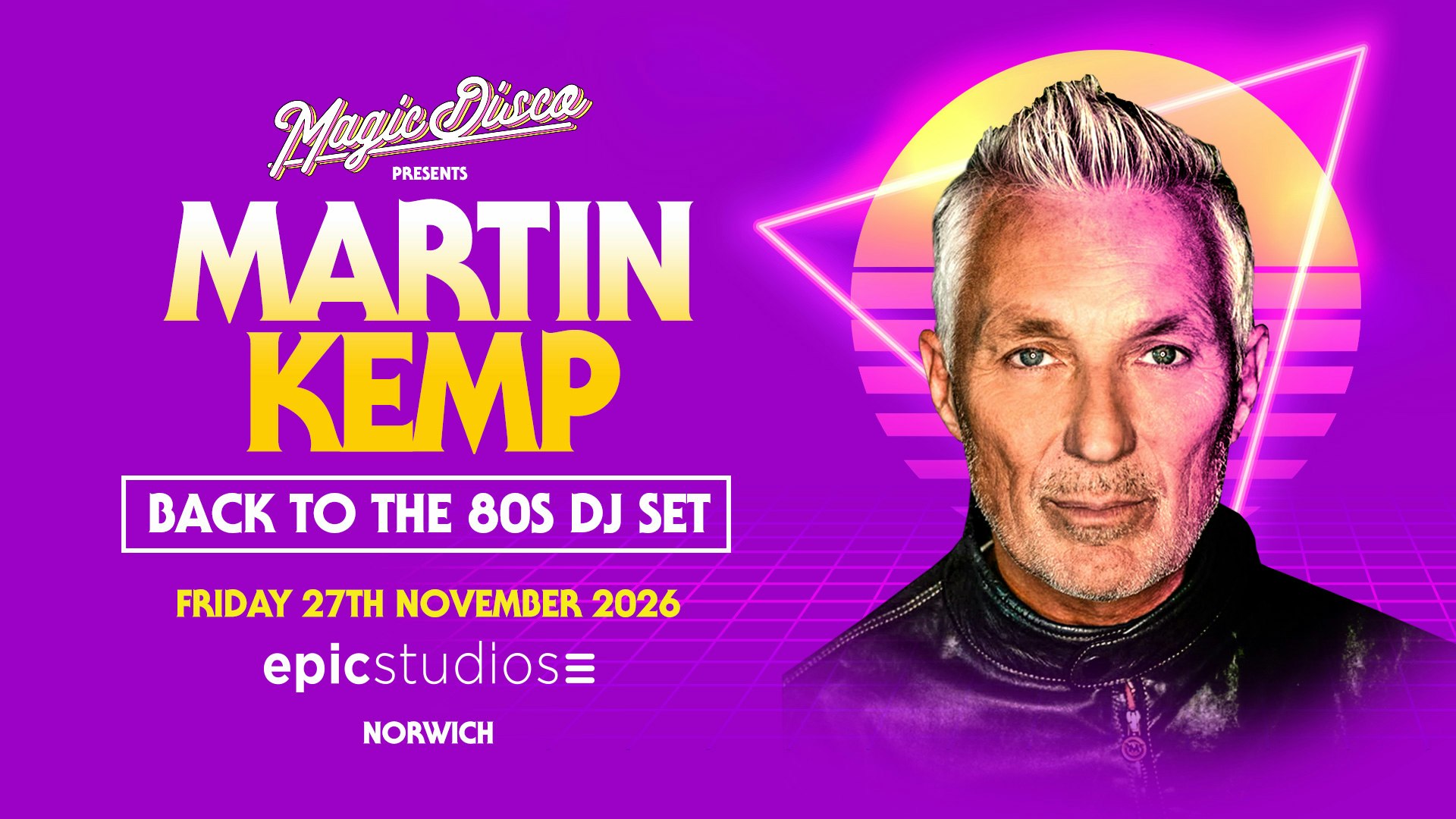 Martin Kemp Live DJ set – Back to the 80’s – Norwich