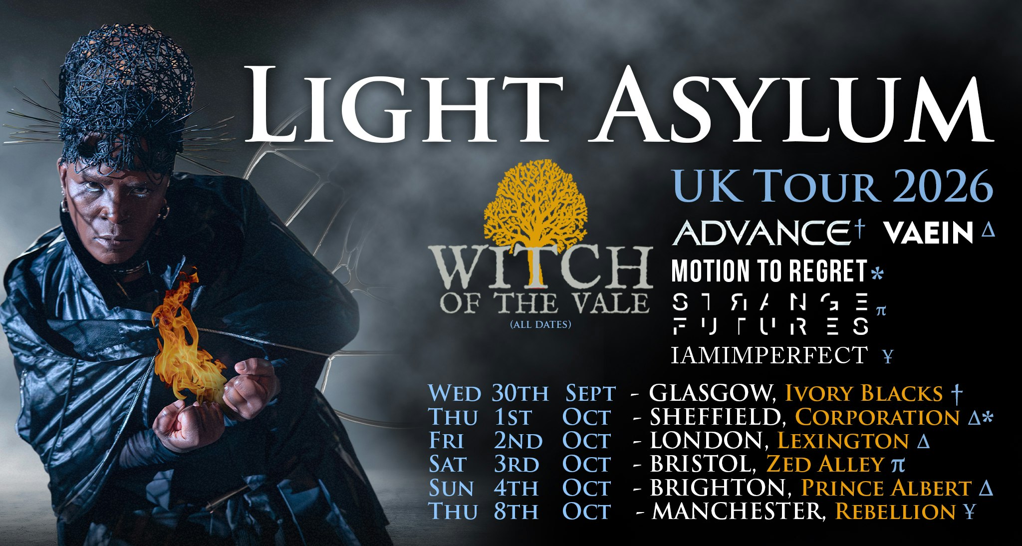 LIGHT ASYLUM (US) + Witch of the Vale & Vaein & Motion to Regret