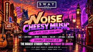 Noise ChessyPop @Sway Bar. FREE ENTRY. Reggaeton & Chessy Pop Music | SWAY BAR. "Text in Spanish, English, Portuguese, French, Italian, and Hindi". Last entry 1AM. 140 FREE TICKETS!!!