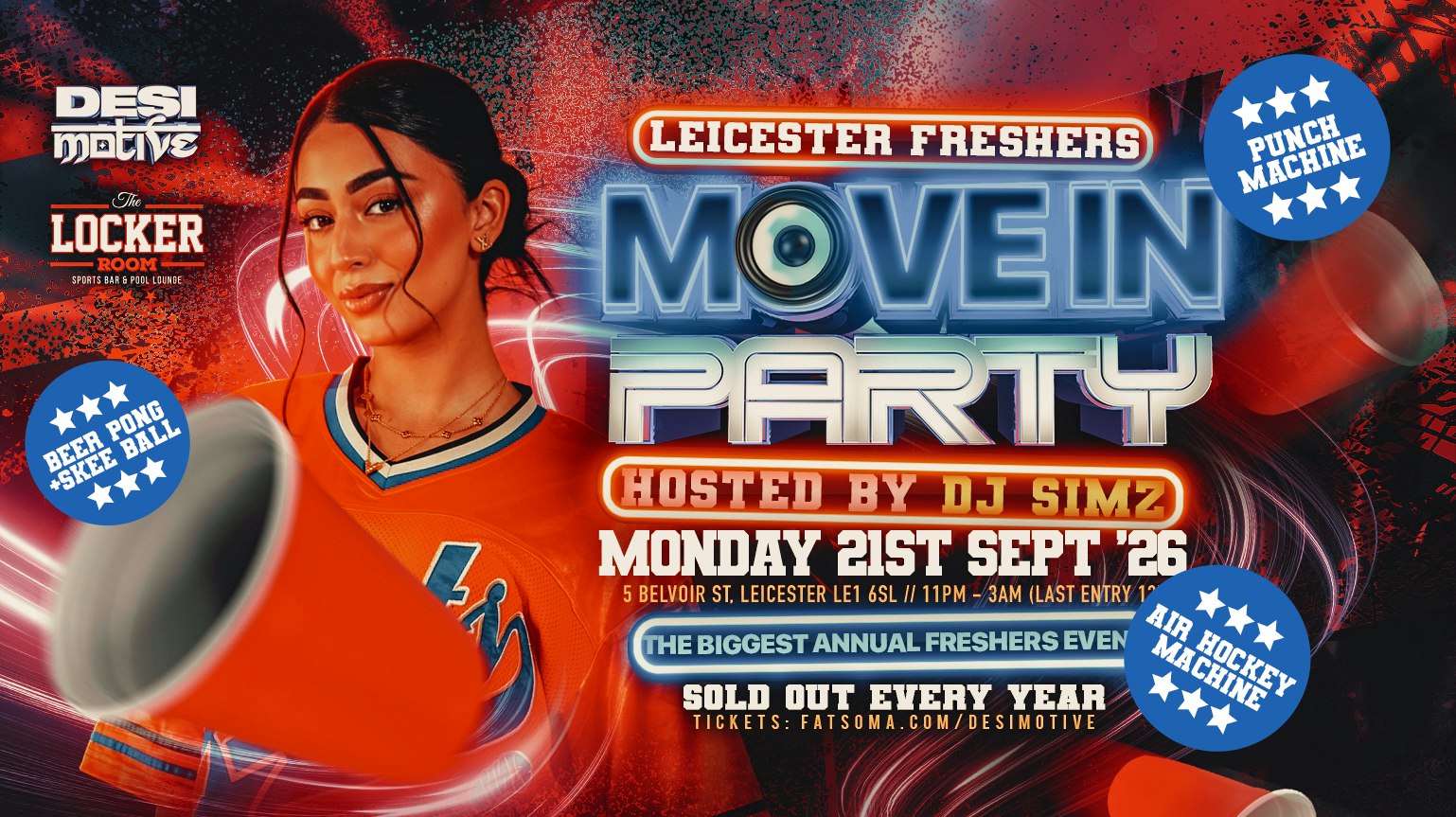 DJ Simz Hosts: Leicester Freshers 2026 (90% Sold Out) ★ Monday 21st September ★ Freshers Move In Party