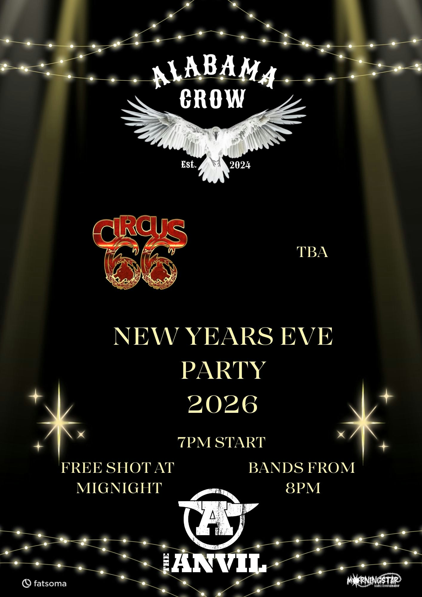 NEW YEARS EVE – Alabama Crow // Circus 66 // TBC