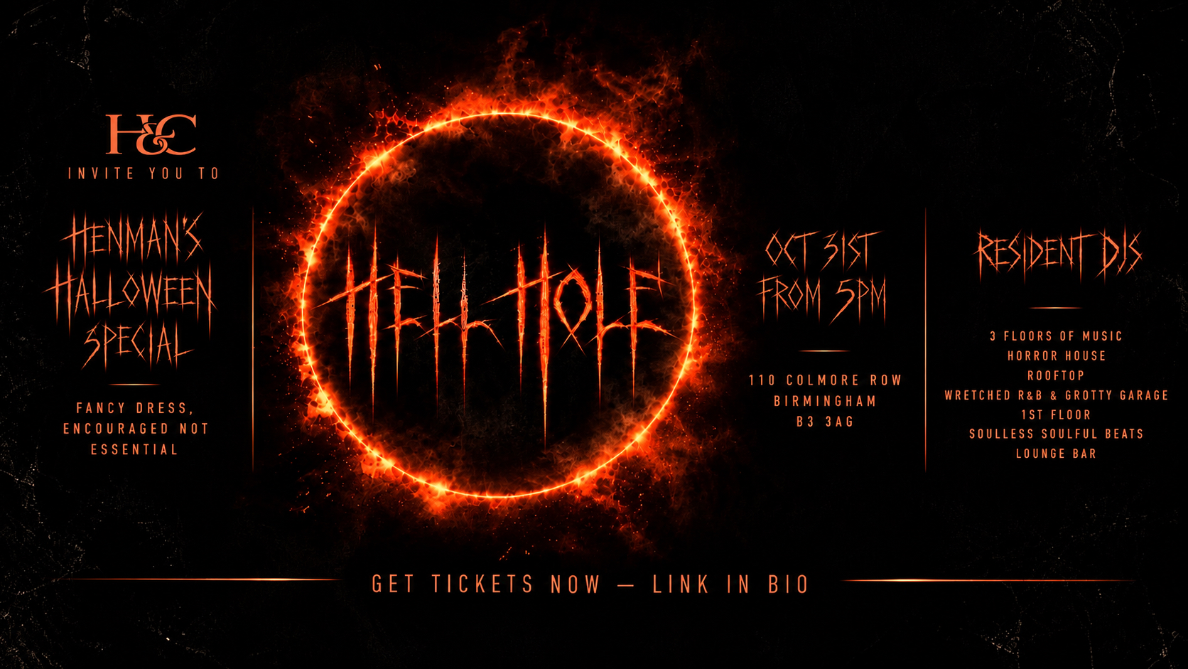 HENMAN & COOPER –  Henman’s Hell Hole- HALLOWEEN SPECIAL – BIRMINGHAM SATURDAY 31st OCTOBER