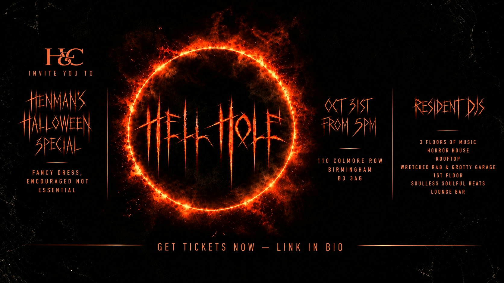 HENMAN & COOPER –  Henman’s Hell Hole- HALLOWEEN SPECIAL – BIRMINGHAM SATURDAY 31st OCTOBER