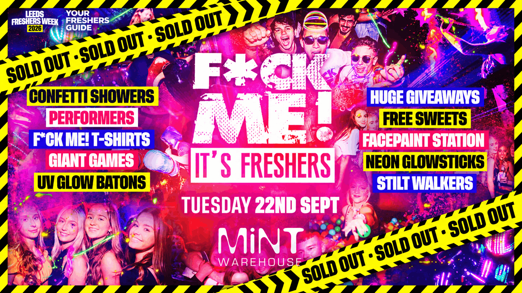 F*CK ME It’s Freshers | Leeds Freshers 2026 – SOLD OUT ⛔ – Get Your Traffic Light Party Tickets NOW 🔴🟡🟢
