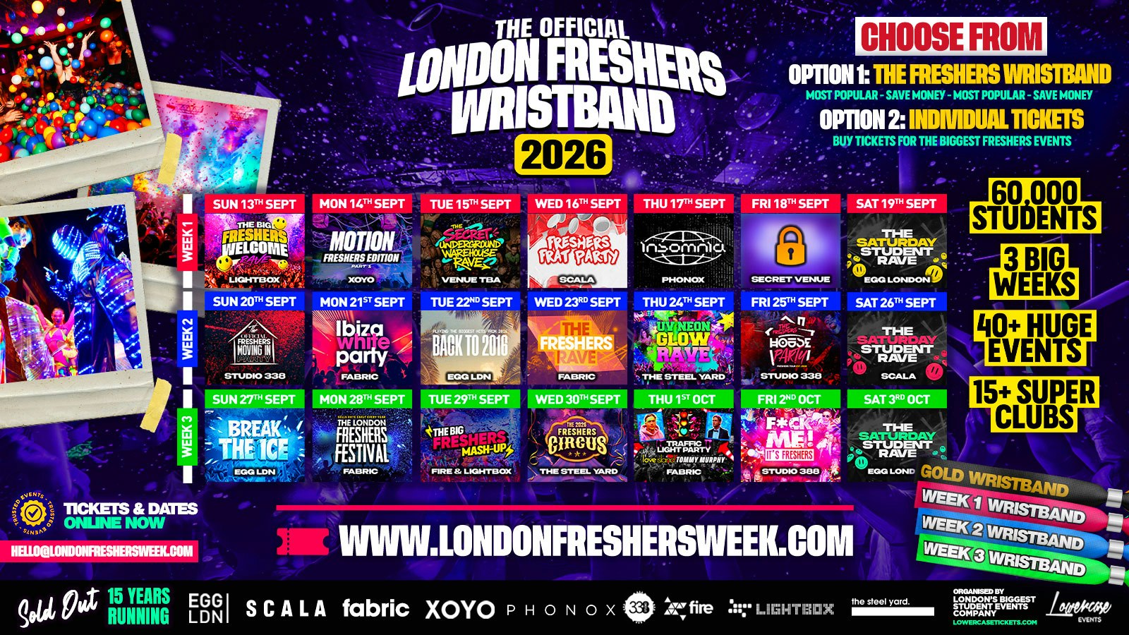 THE OFFICIAL LONDON FRESHERS WRISTBAND 2026 🔥 SOLD OUT THE LAST 15 YEARS ⚠️