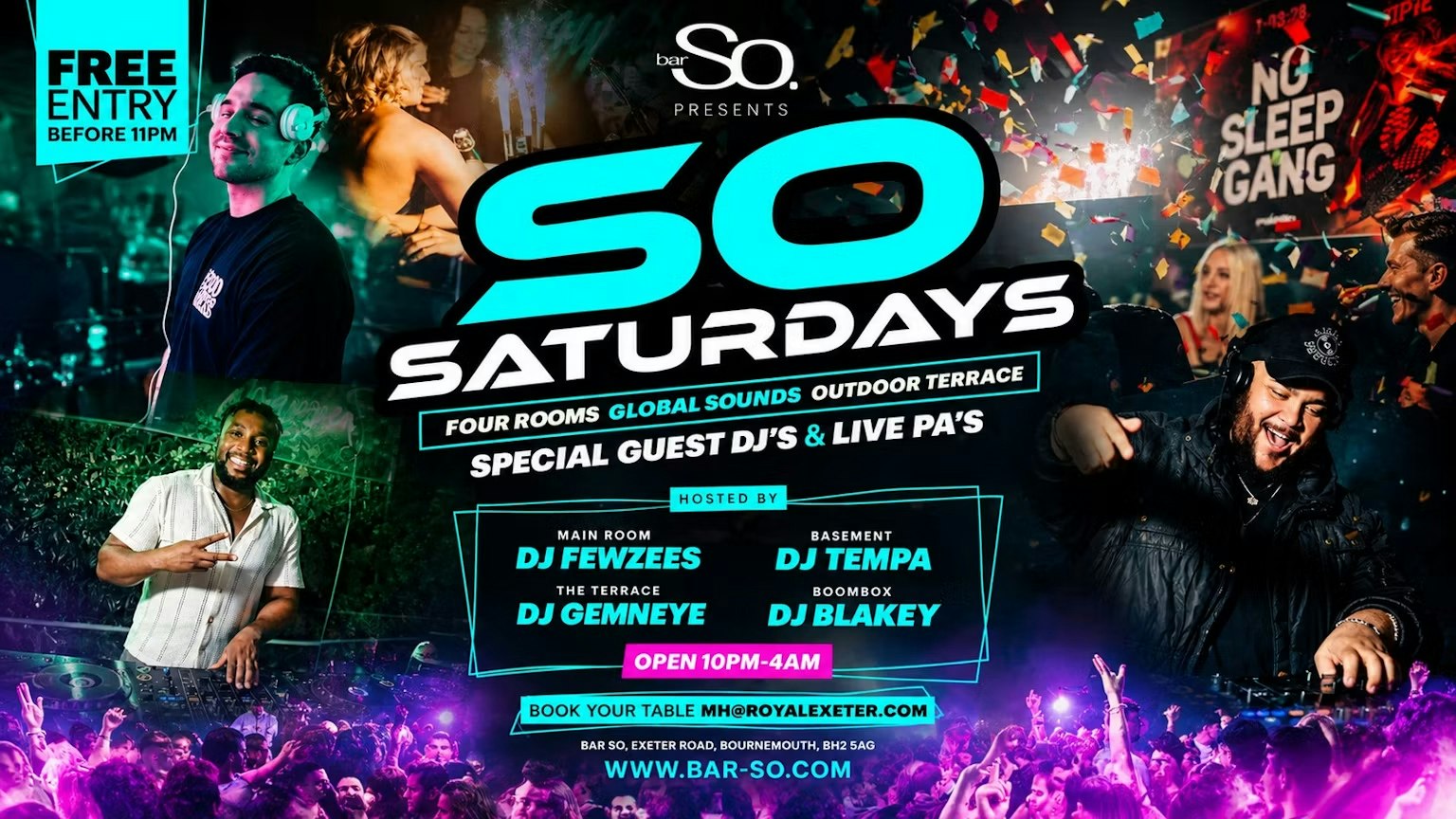BAR SO Saturday’s | www.bournemouthfreshers.com