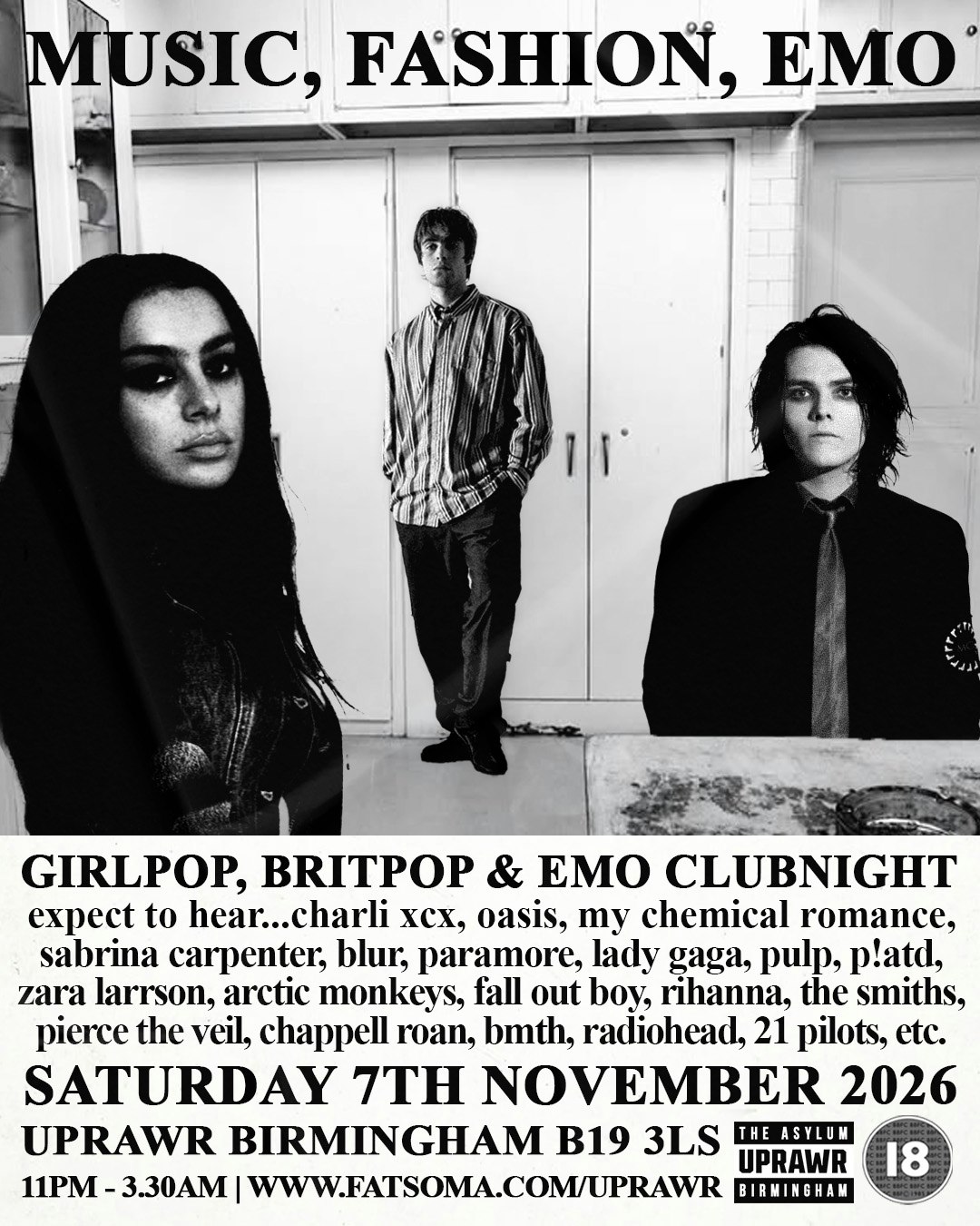 Music, Fashion, Emo  🖤 A Night of Girl Pop, Brit Pop, Emo and Rock Music  🖤