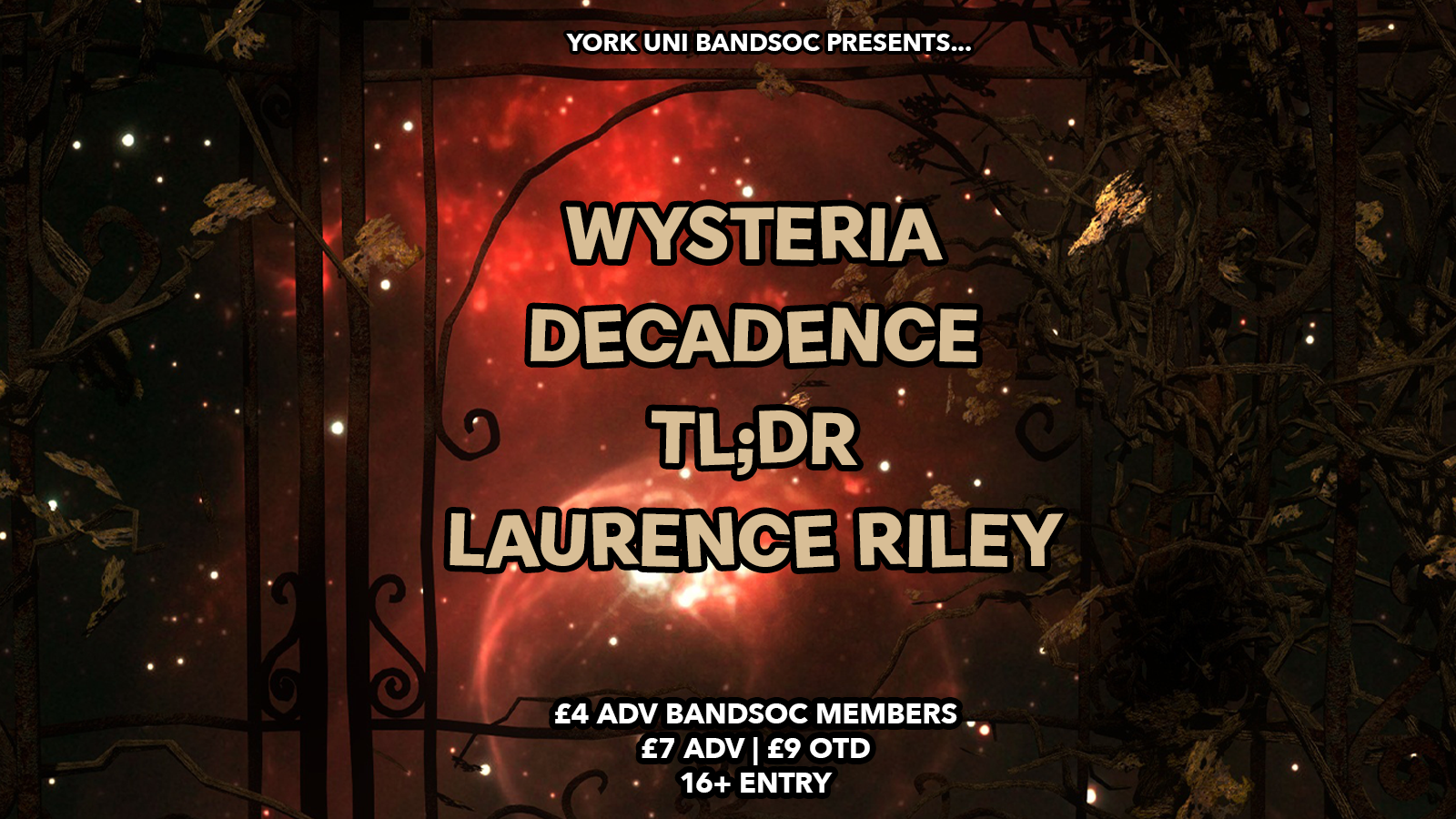 BANDSOC PRESENTS… WYSTERIA | DECADENCE | TL;DR | LAURENCE RILEY