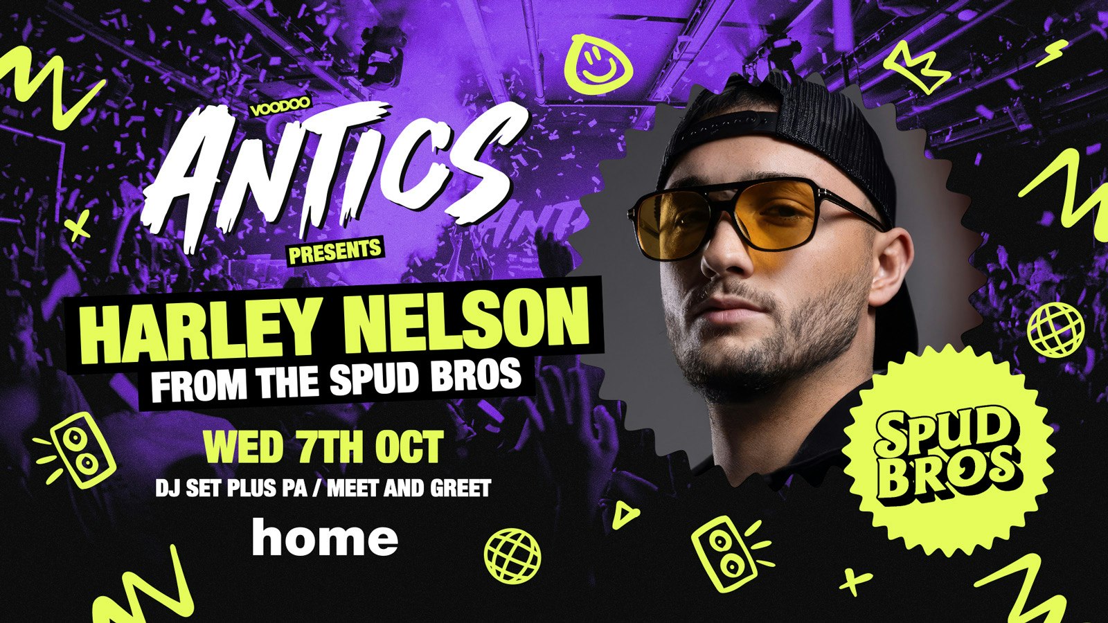 ANTICS WEDNESDAY *HARLEY SPUD BROS! 🥔* – Wednesday 7th October @HOME