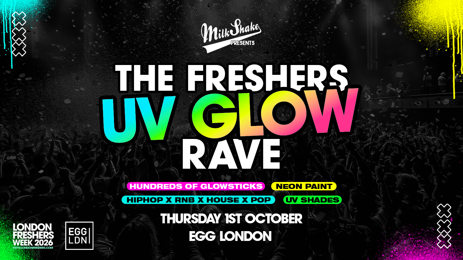 The Freshers UV Glow Rave at EGG London