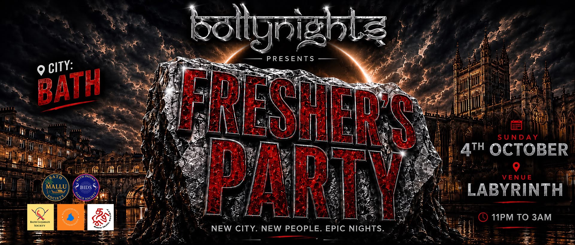 Bollynights Bath – FRESHERS WELCOME PARTY | Sunday 4th October | Labyrinth Nightclub