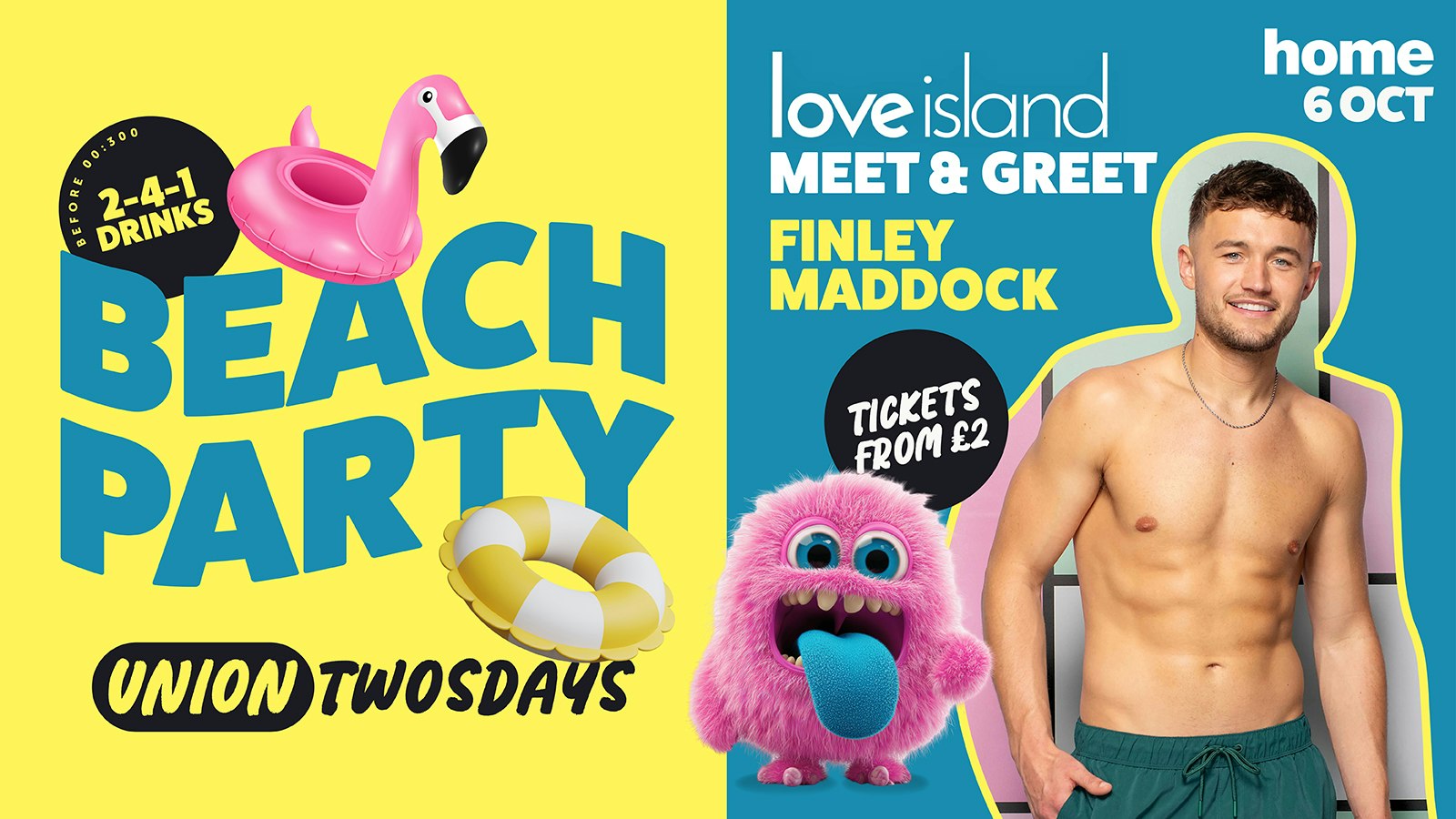 🏖️ Union Twosdays Presents: Beach Party FT FINLEY MADDOCK MEET & GREET 🌴☀️