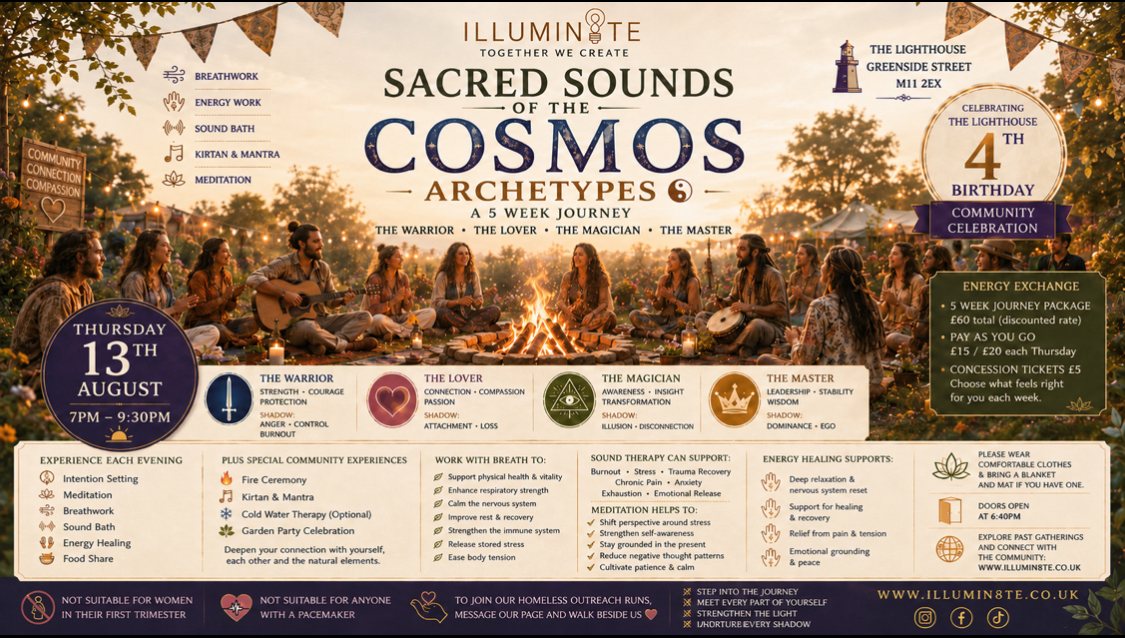 Illumin8te | Sacred Sounds Of The Cosmos | Archetypes | (Sound Bath 30th September ) @ THE LIGHTHOUSE 7PM